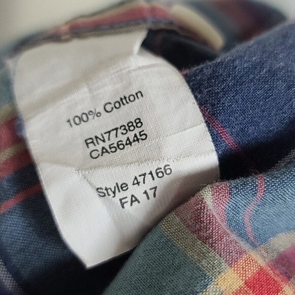 J. Crew Factory Heathered Cotton Plaid Button Down Long Sleeve Shirt Men's XL - Picture 6 of 6